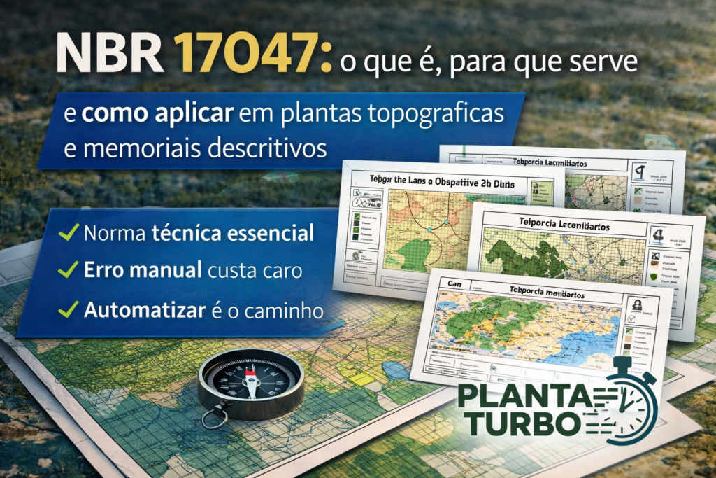 NBR 17047: o que é, para que serve e como aplicar em plantas topográficas e memoriais descritivos