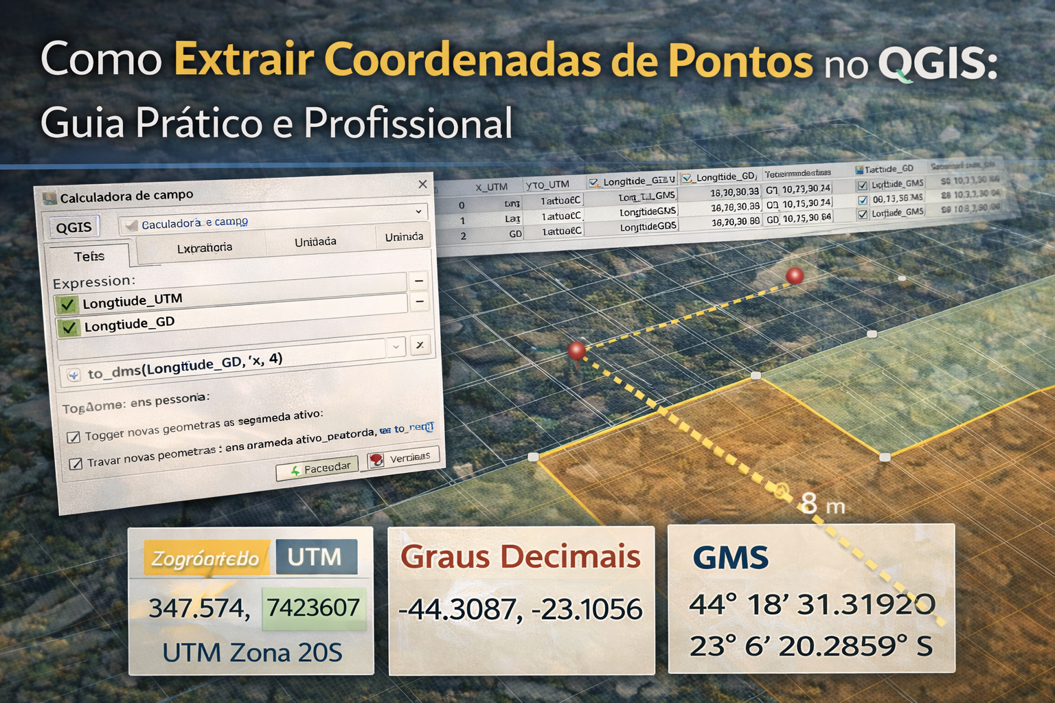 extrair coordenadas de pontos no QGIS