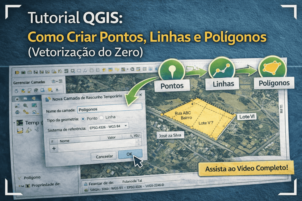 Tutorial QGIS: Como Criar Pontos, Linhas e Polígonos no Qgis (Vetorização do Zero)
