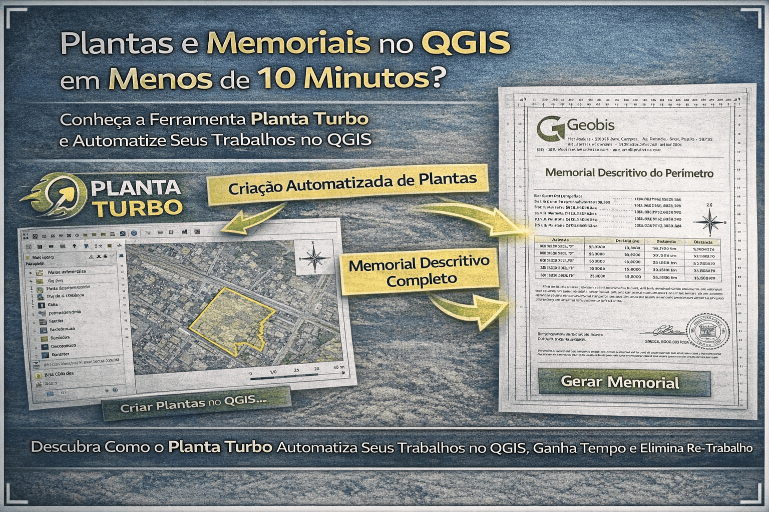 plantas e memoriais descritivos QGIS