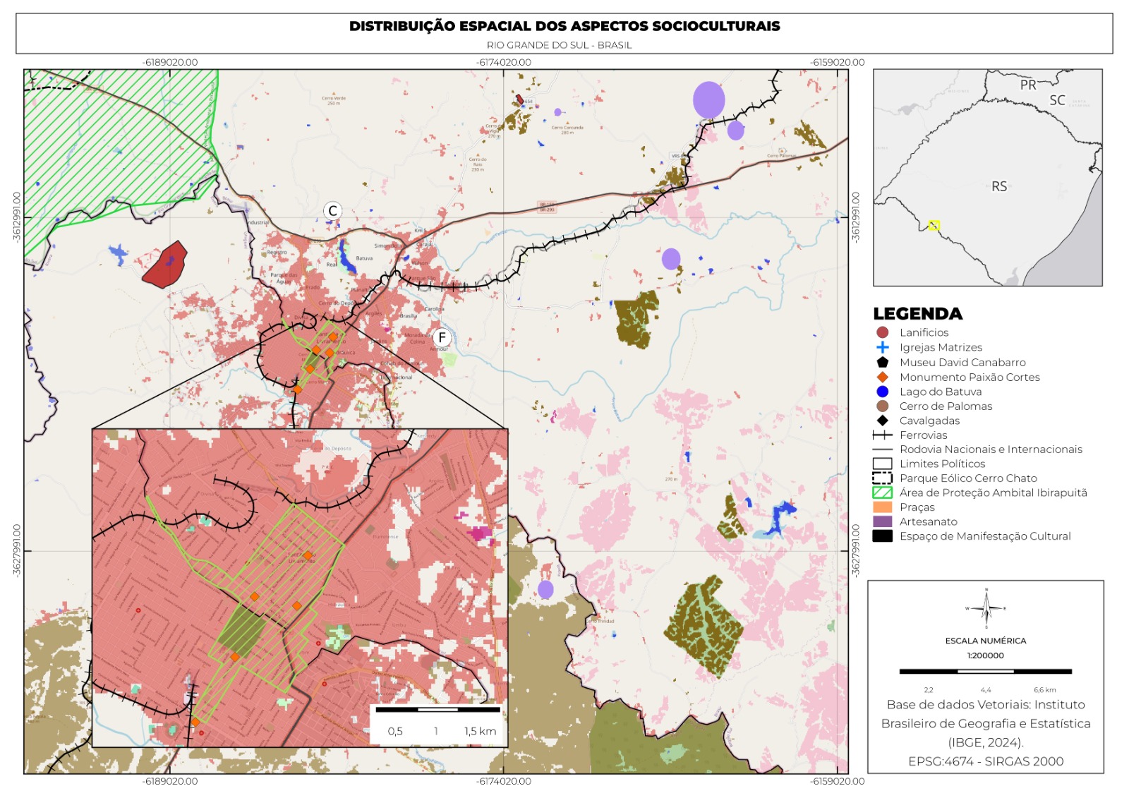 Exemplo de produto cartográfico elaborado com QGIS