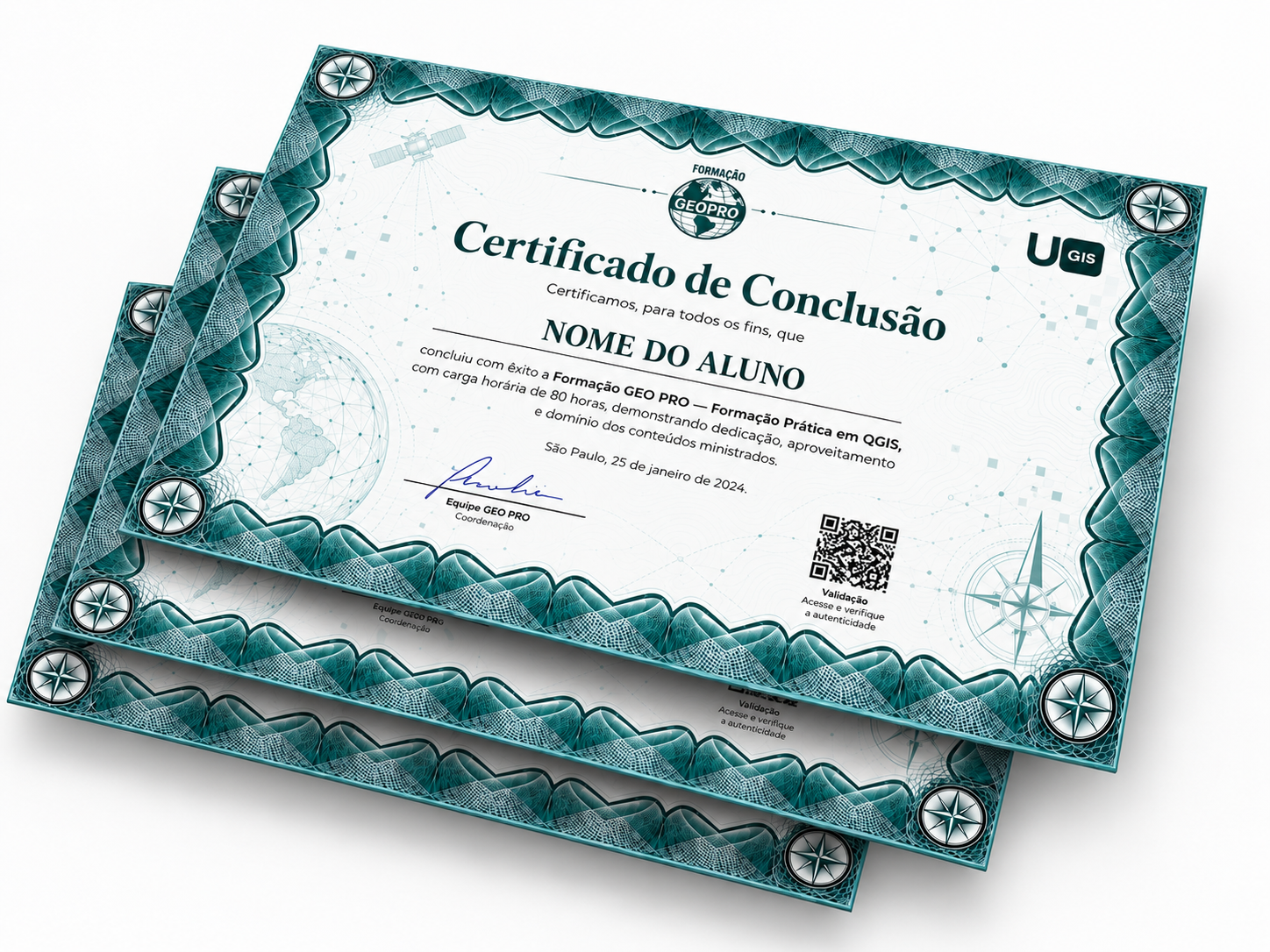Certificado válido de 120 horas do GEO PRO