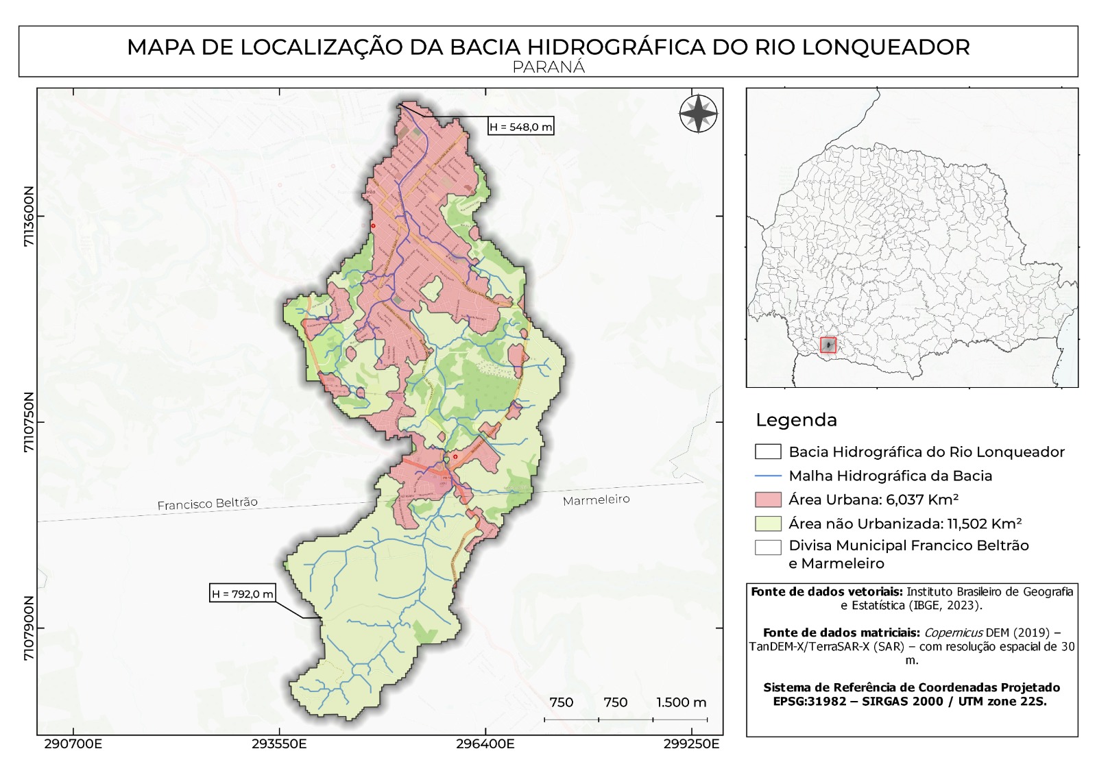 Exemplo de produto cartográfico elaborado com QGIS